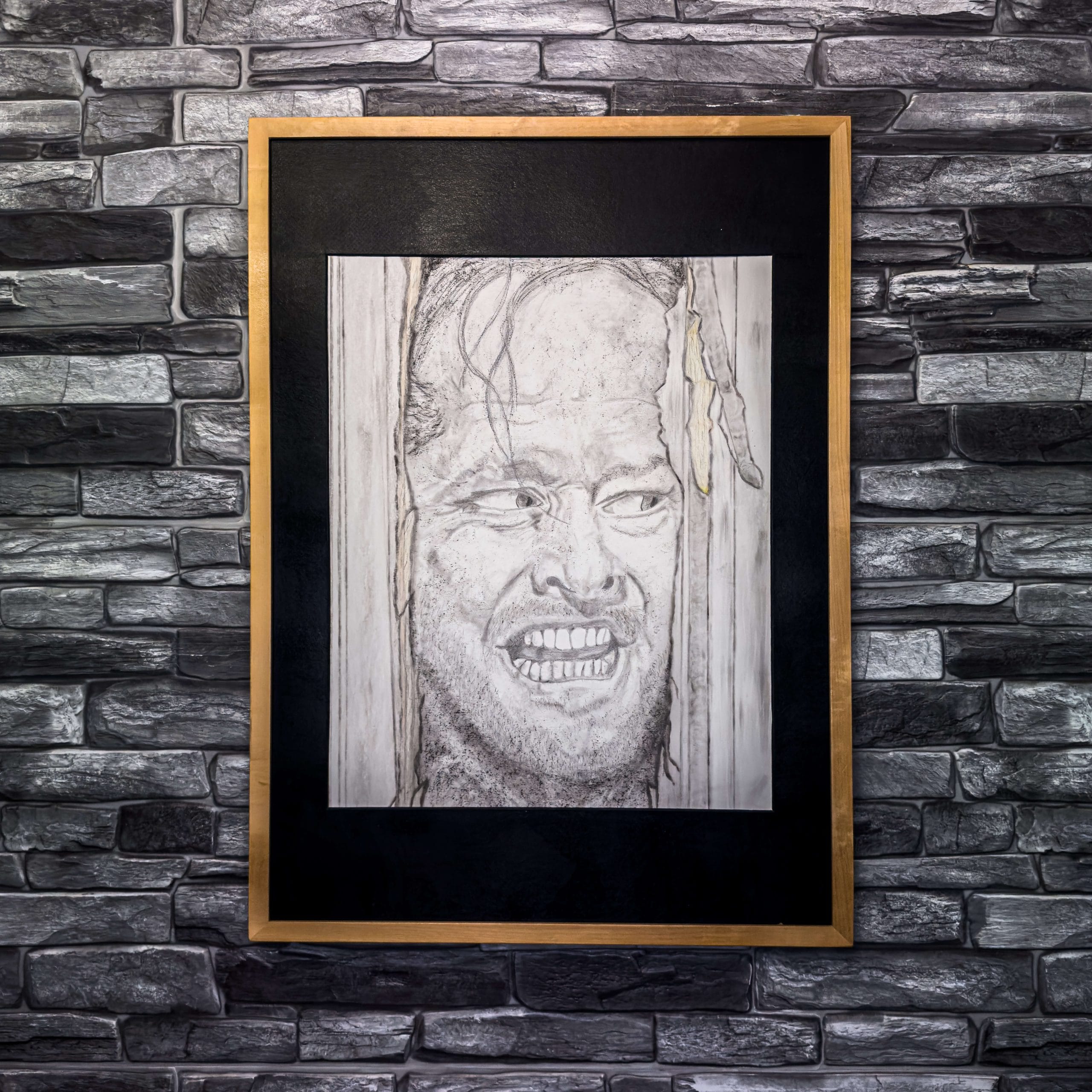 De Brûlart's representation of Jack Torrance (from The Shining), using pencil on card