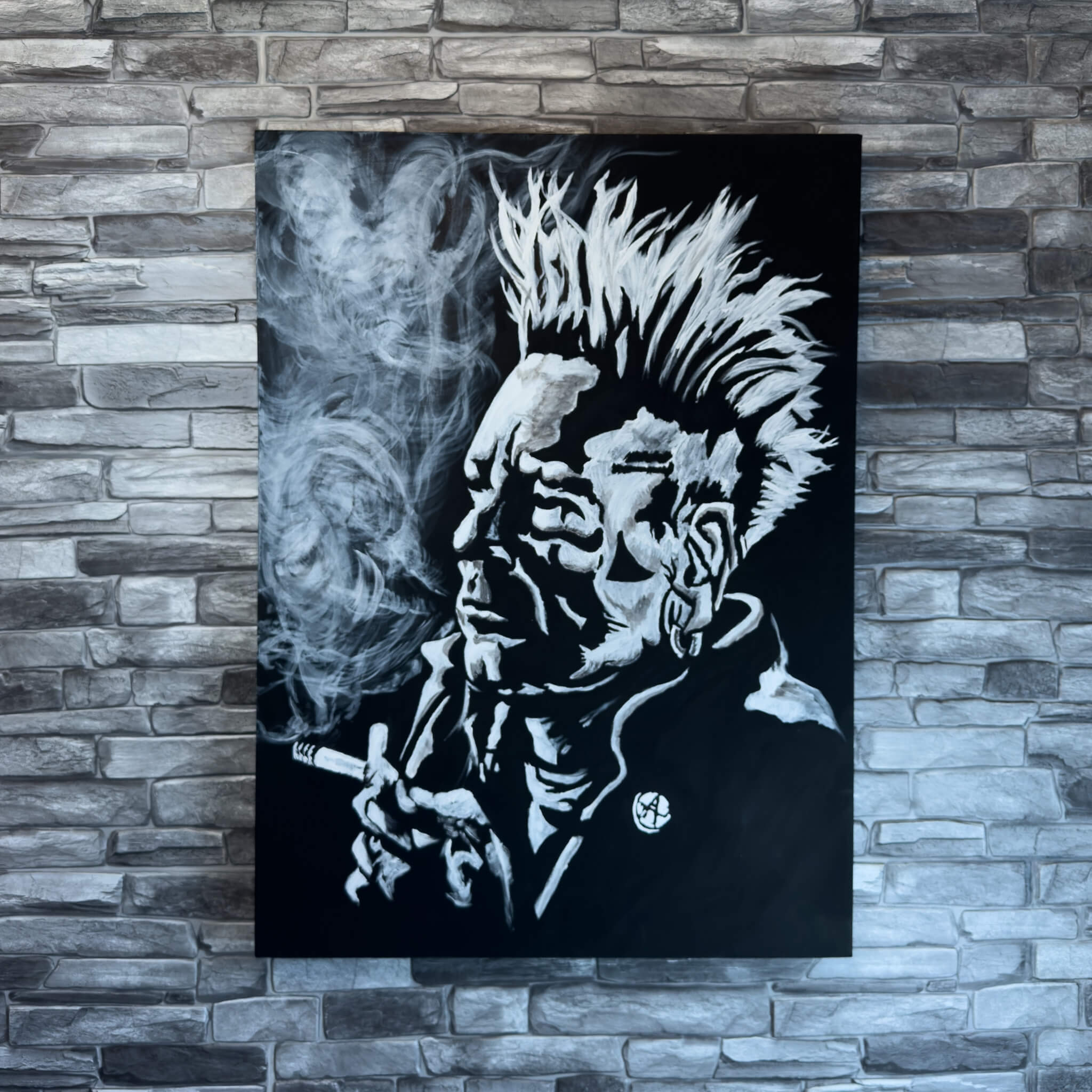 John Lydon Painting (a.k.a. Johnny Rotten of the Sex Pistols) on canvas by artist De Brûlart